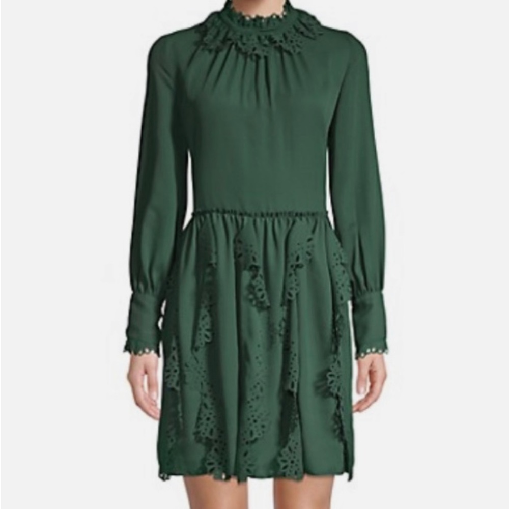 See by Chloe dark green long sleeve dress
